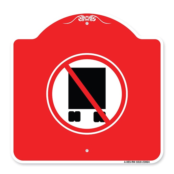 Signmission Designer Series National Network Prohibited, Red & White Aluminum Sign, 18" x 18", RW-1818-23864 A-DES-RW-1818-23864 - main